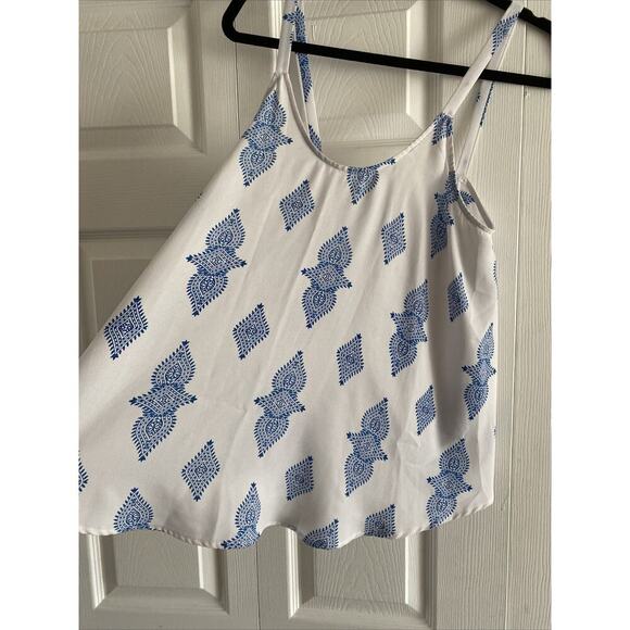 Show Me‎ Your Mumu Women's Small Sarah Swing Tank Blue Printed Blouse Sleeveless - Picture 2 of 4